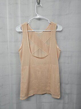 Kymaro Shapewear Tank Top Beige Stretch Slimming Sheer 2XL